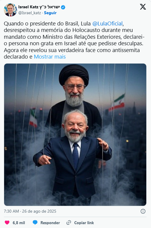 Crise diplomtica: ministro israelense chama Lula de antissemita - Araci News